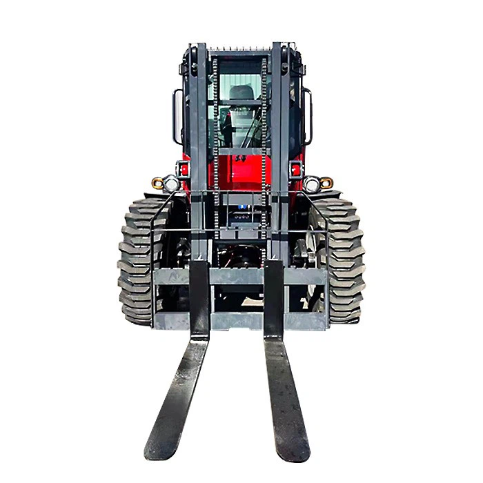 China Rear Articulated four wheel drive off road forklift factory
